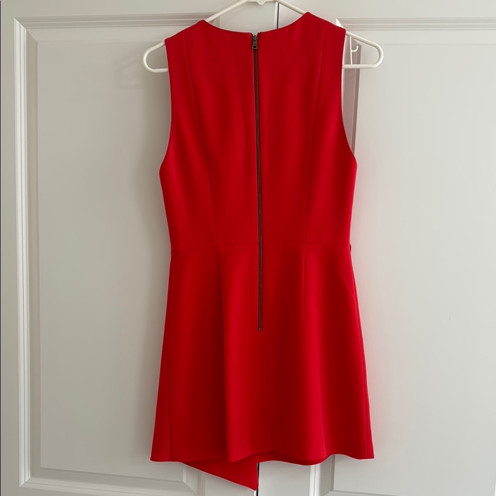 Alice + Olivia Vibrant Red V-Neck Dress - Picture 4 of 5